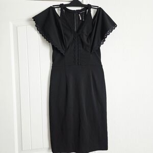 Elegant and Sexy Ivanka Trump Black Cold-Shoulder Dress Size 4
